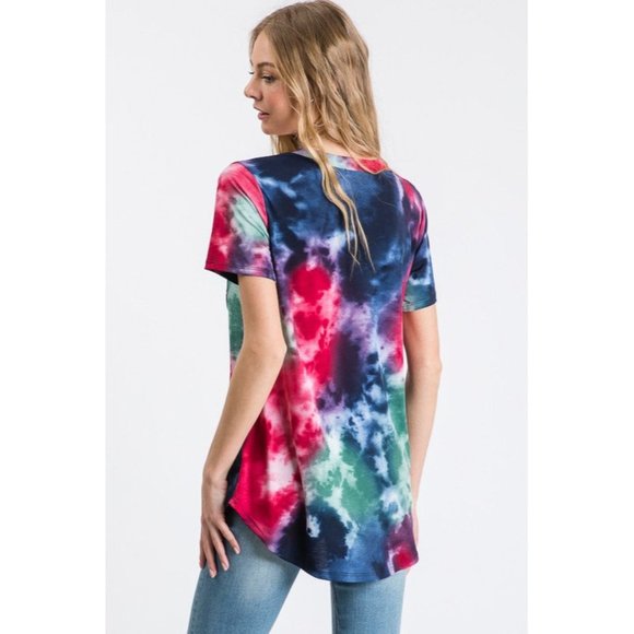Heimish Tie Dye Sequin Top, Navy - Picture 5 of 5